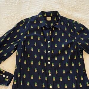 Navy Pineapple Print Ladies
